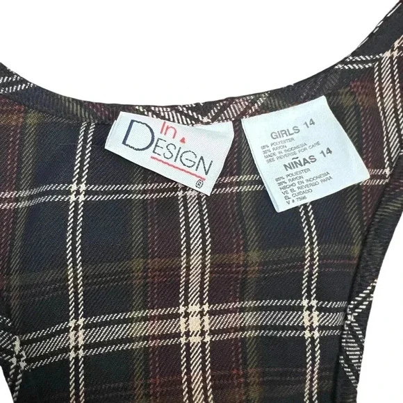 Vintage 90’s In Design Girl’s 14 Plaid Schoolgirl‎ Dress - Picture 3 of 7
